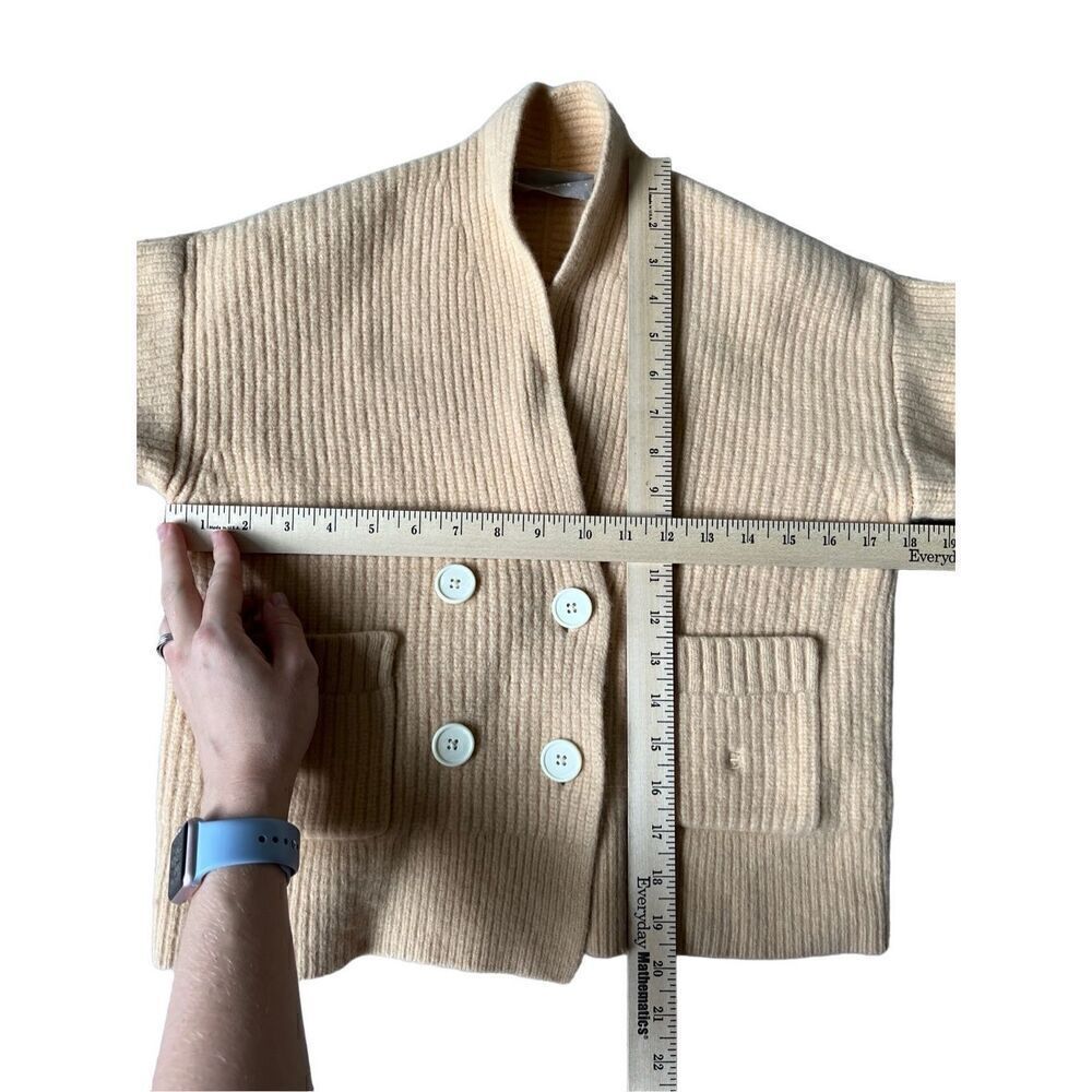 Everlane The Felted Wool Double-Breasted Cardigan S Yellow - Picture 8 of 13